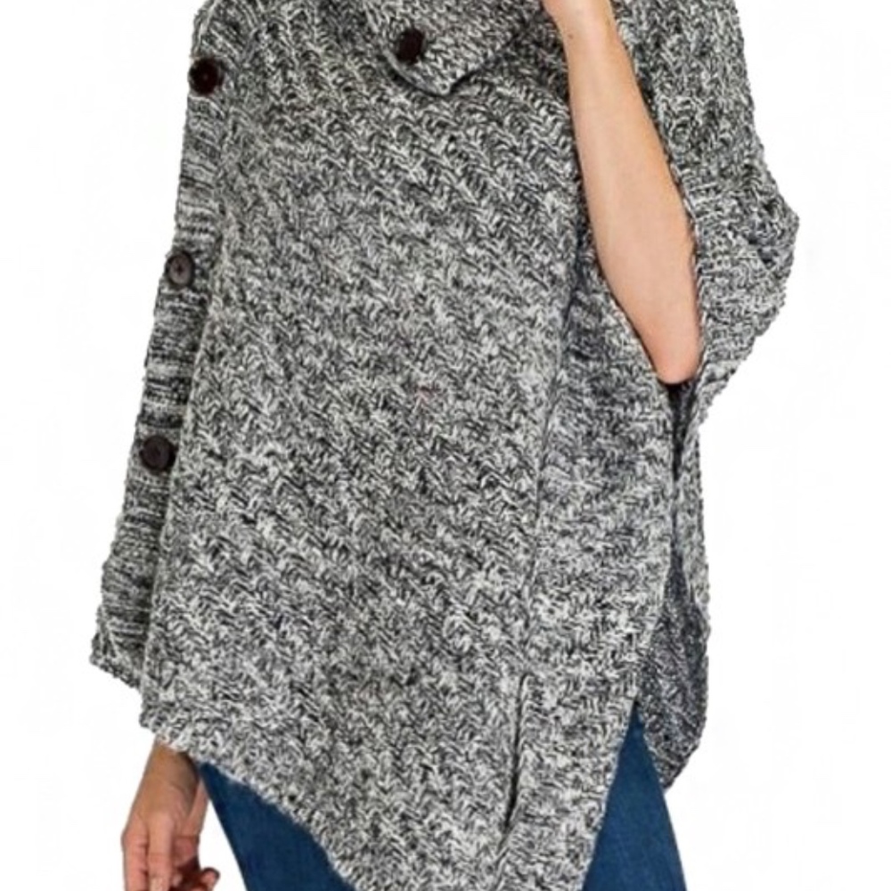 Collared Throw Over Poncho